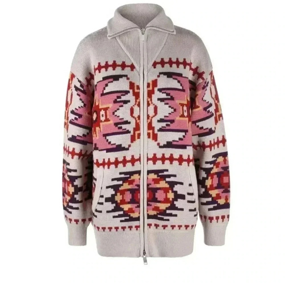 NWT Isabel Marant Etoile Masha Cardigan Zip Sweater Ecru EU 38 US 6 - Picture 1 of 7